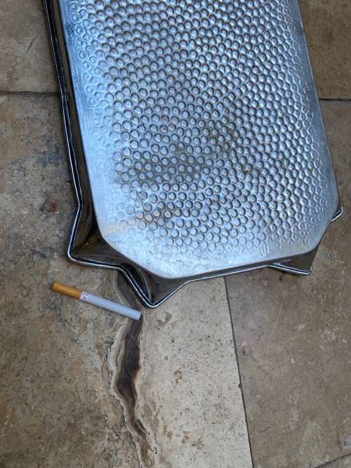 vintage hammered rectangular silver plated copper tray