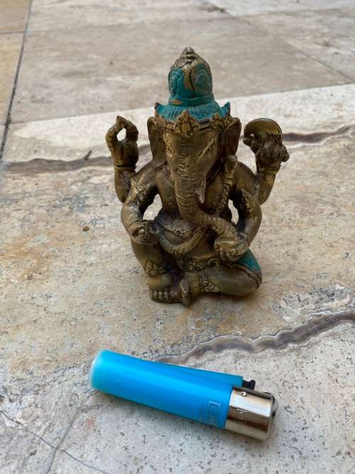 vintage Ganesha Ganesh Hindu brass Lord god Elephant figurine statue