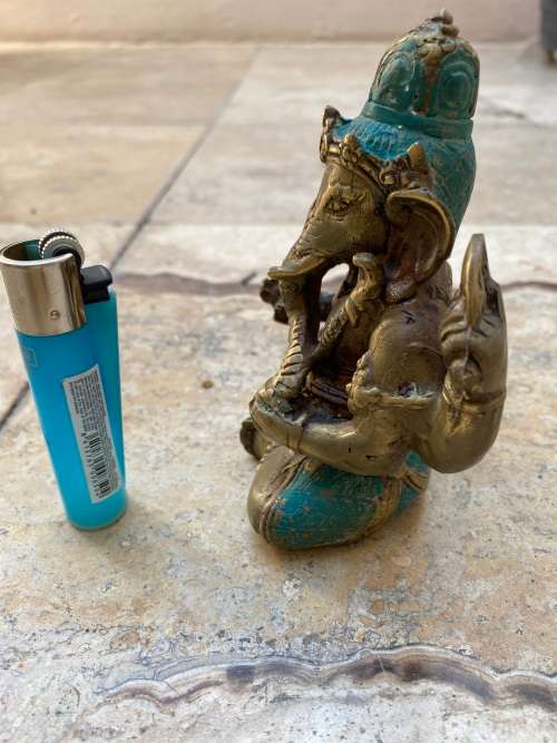 vintage Ganesha Ganesh Hindu brass Lord god Elephant figurine statue