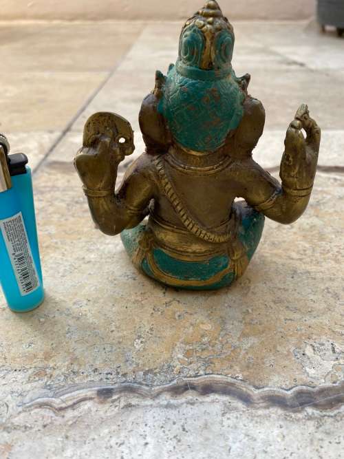 vintage Ganesha Ganesh Hindu brass Lord god Elephant figurine statue