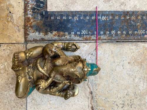 vintage Ganesha Ganesh Hindu brass Lord god Elephant figurine statue