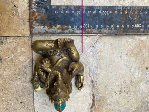 vintage Ganesha Ganesh Hindu brass Lord god Elephant figurine statue