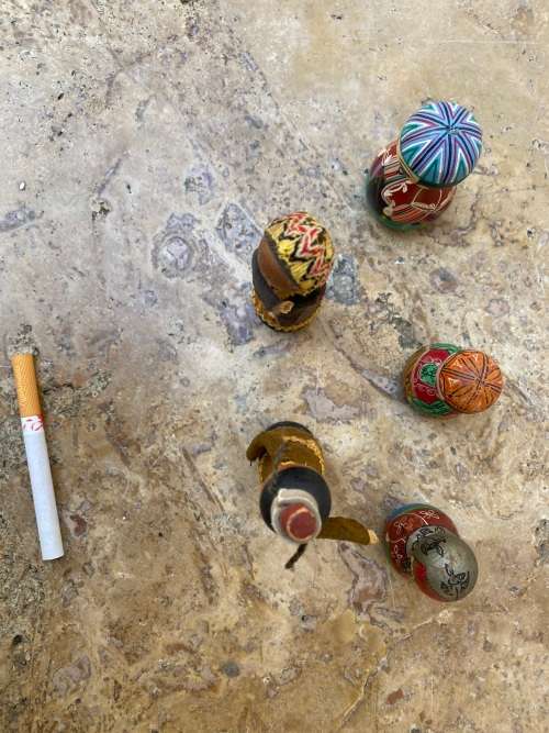 kokeshi 5 doll lot of 3 with 2 folk art kokeshi dolls