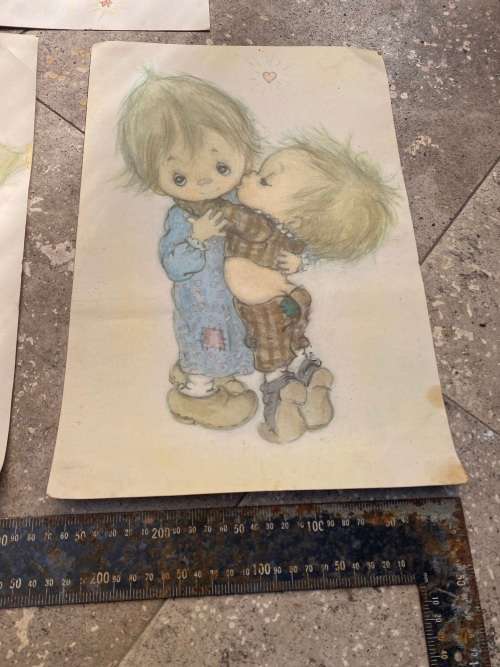 vintage Betsey Clark lot of 3 autographed signed  prints