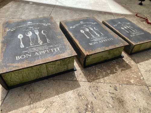 vintage book box trio