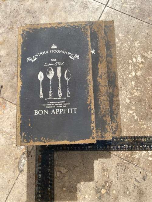 vintage book box trio