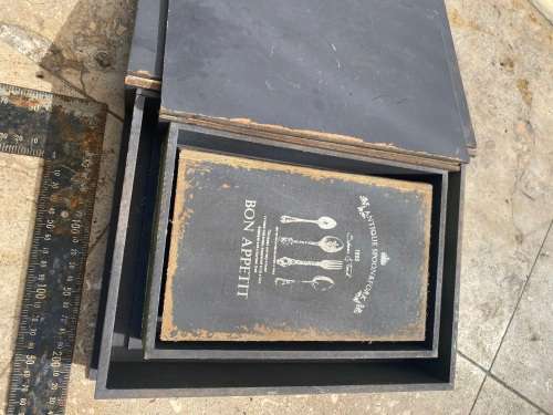 vintage book box trio