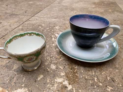 vintage carnival ceramic teacup and saucer with Foley bone broadway china teacup