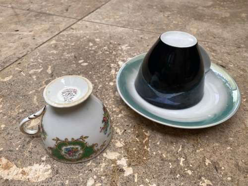 vintage carnival ceramic teacup and saucer with Foley bone broadway china teacup