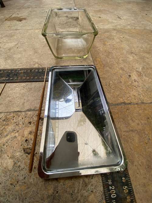 vintage pyrex 212 bread loaf bain marie with stainless steel kitchen grade lid