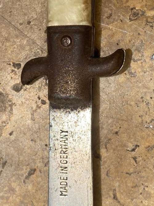 vintage pocket knife German with leather belt pouch sheath