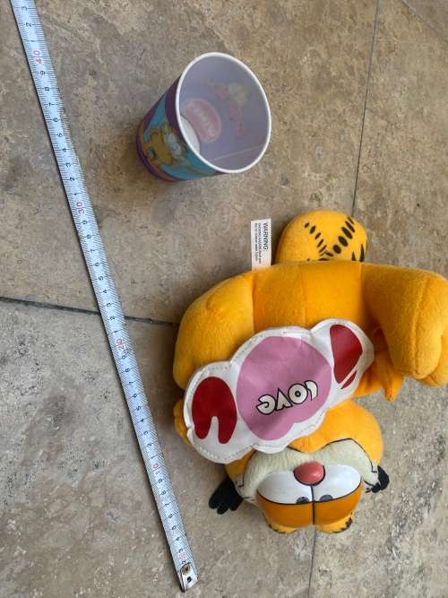 garfield plush doll with garfield 3d pvc wimpy cup
