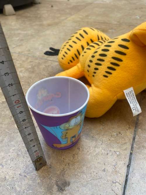 garfield plush doll with garfield 3d pvc wimpy cup