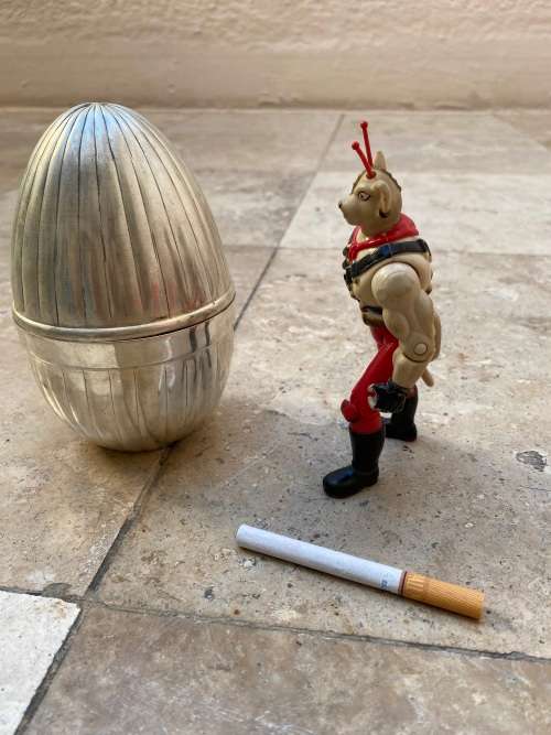 1994 biker mice btf vinnie Galoob in metal egg tin
