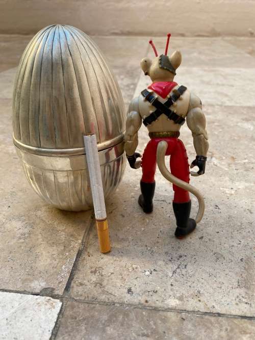 1994 biker mice btf vinnie Galoob in metal egg tin