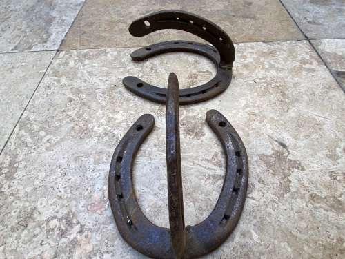 vintage horse shoe horseshoe coat hook pair