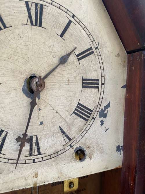 vintage Sharp steeple gothic mantel clock new haven clock co
