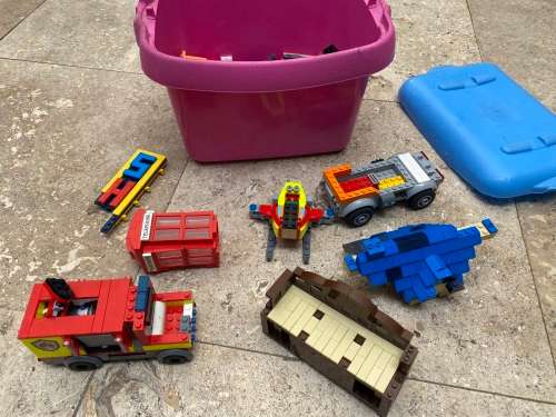 lego storage box with random lego lot