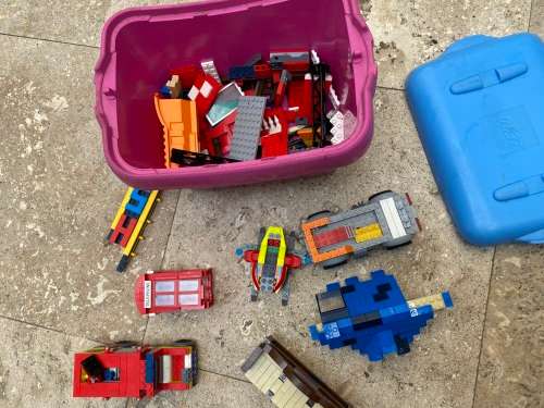 lego storage box with random lego lot