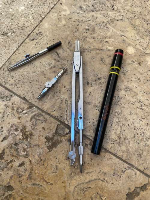 kern swiss technical drafting instruments with Rotring variant pen 0.2