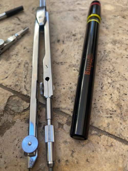 kern swiss technical drafting instruments with Rotring variant pen 0.2