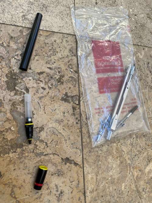 kern swiss technical drafting instruments with Rotring variant pen 0.2