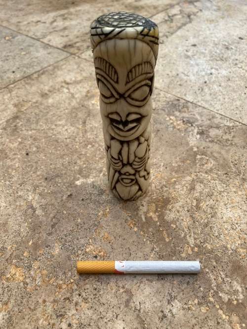 rare antique bone african art statue , bone totem tiki