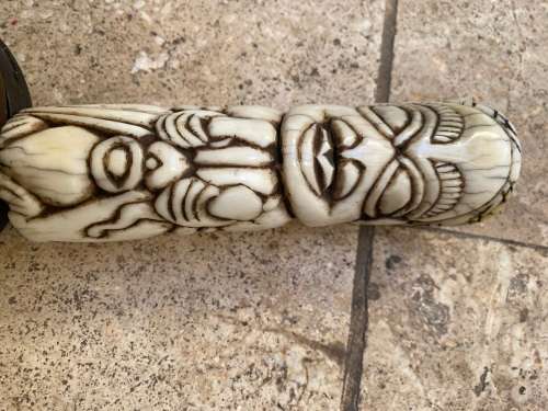 rare antique bone african art statue , bone totem tiki