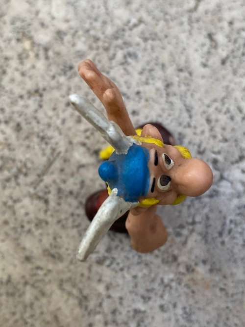 vintage asterix bully 1974 figure with mini asterix plastoy drinking potion pair