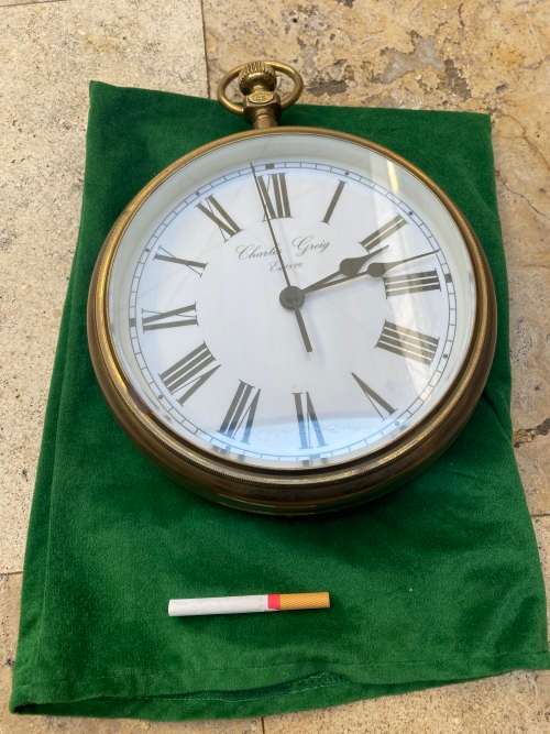 De Villiers & son Charles Greig clock Replica Railway heavy brass wall Clock