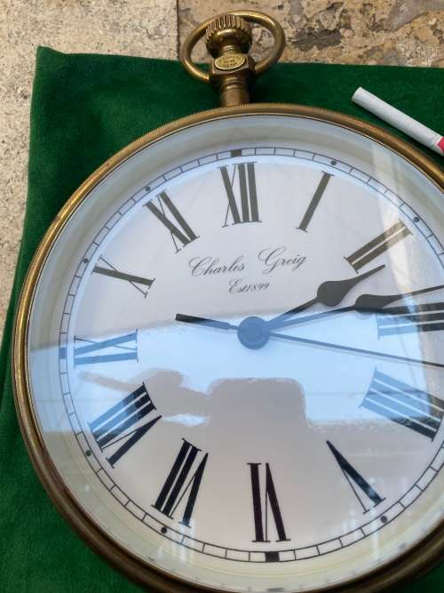 De Villiers & son Charles Greig clock Replica Railway heavy brass wall Clock