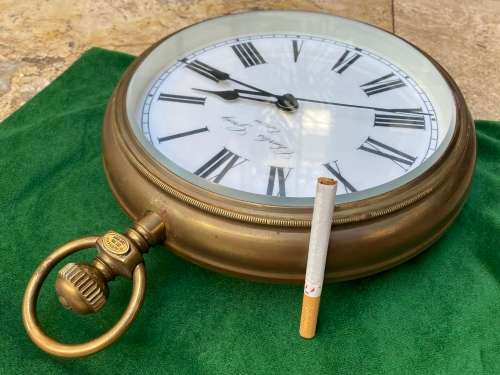 De Villiers & son Charles Greig clock Replica Railway heavy brass wall Clock