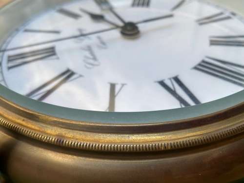 De Villiers & son Charles Greig clock Replica Railway heavy brass wall Clock