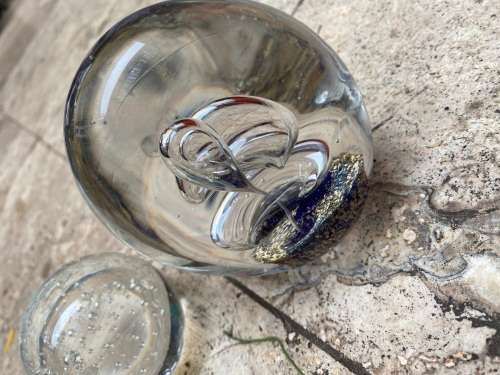 vintage Murano glass  paper weight  pair small and medium