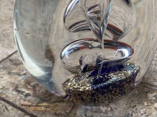 vintage Murano glass  paper weight  pair small and medium