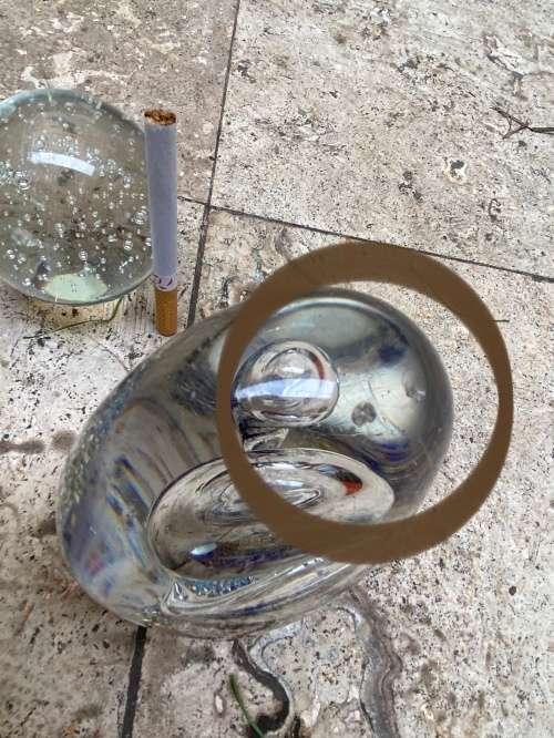 vintage Murano glass  paper weight  pair small and medium