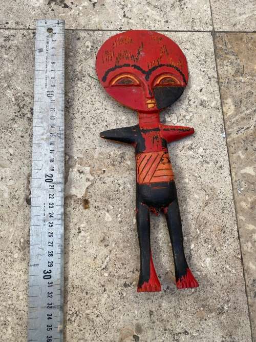 vintage african ashanti wood carved fertility doll statue figure Ghana