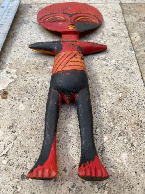 vintage african ashanti wood carved fertility doll statue figure Ghana