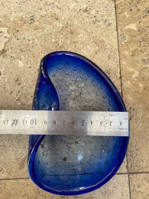 vintage blue Murano glass bubble ashtray