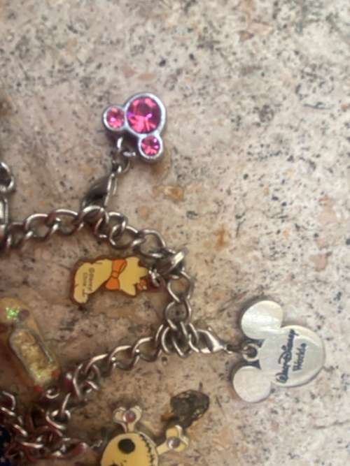 Disney Girls charm enamel bracelet with 9 removable charms