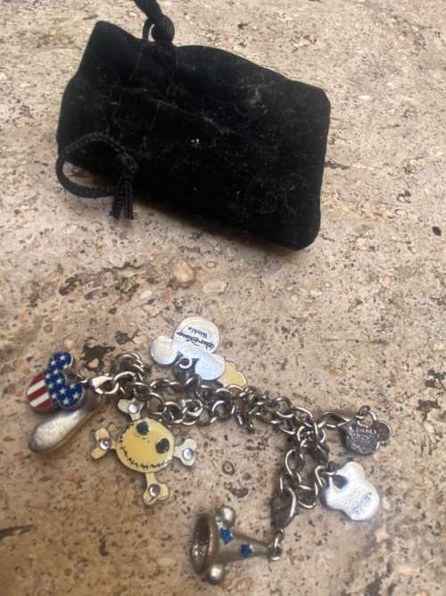 Disney Girls charm enamel bracelet with 9 removable charms