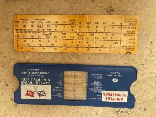 vintage union castle conversion chart reserved for crew