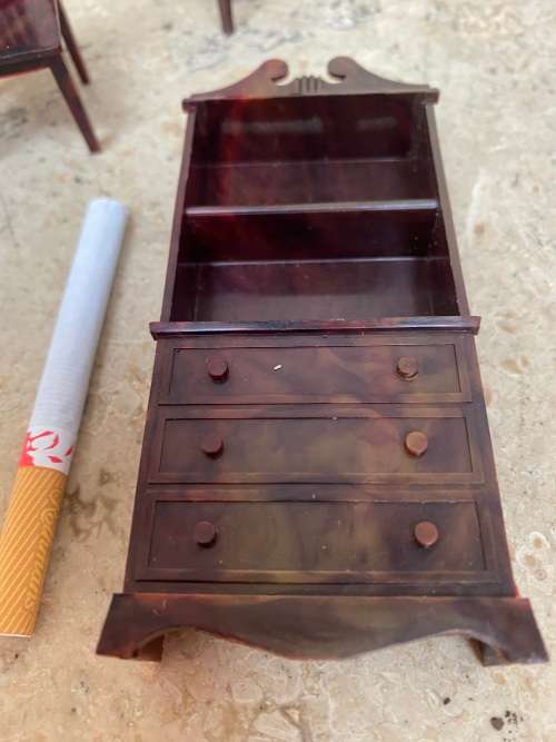 vintage doll house furniture 4 chairs and dresser J.P CO usa