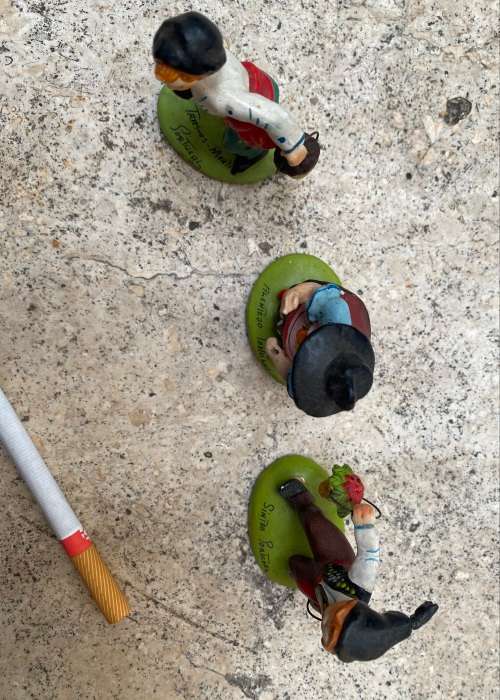 vintage ponco / penco boy girl ceramic figurine lot of 3 made in portugal