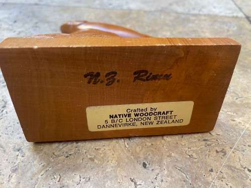 vintage Moari native woodcraft fish wood carving with tiki bottle opener