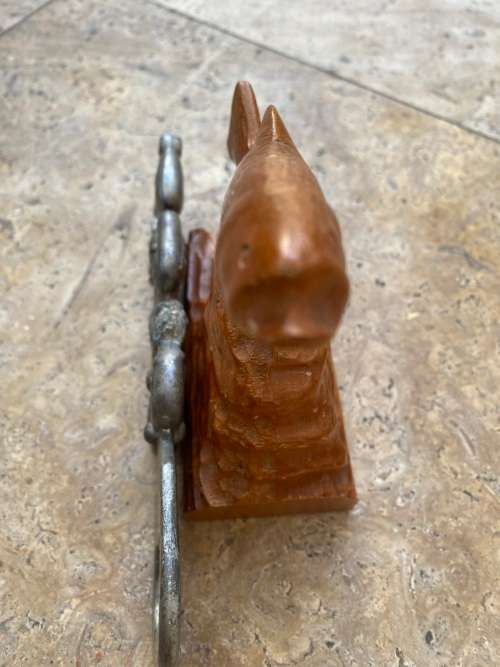 vintage Moari native woodcraft fish wood carving with tiki bottle opener