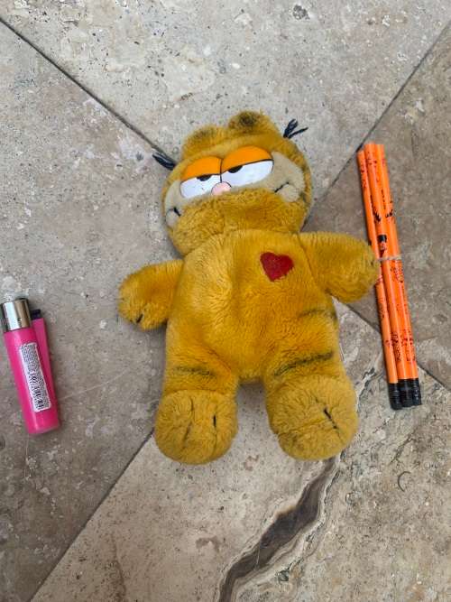 rare vintage Garfield love plush doll with pencils 1978 1981