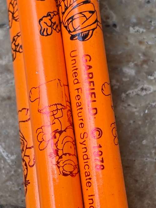 rare vintage Garfield love plush doll with pencils 1978 1981