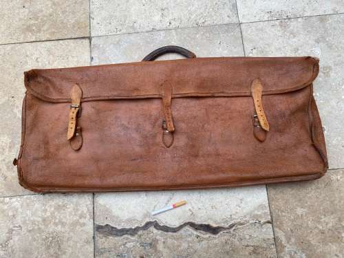 antique old italian leather bag ww1 period with signs of age