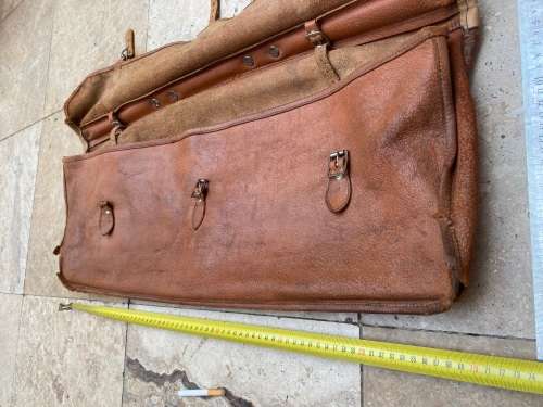 antique old italian leather bag ww1 period with signs of age